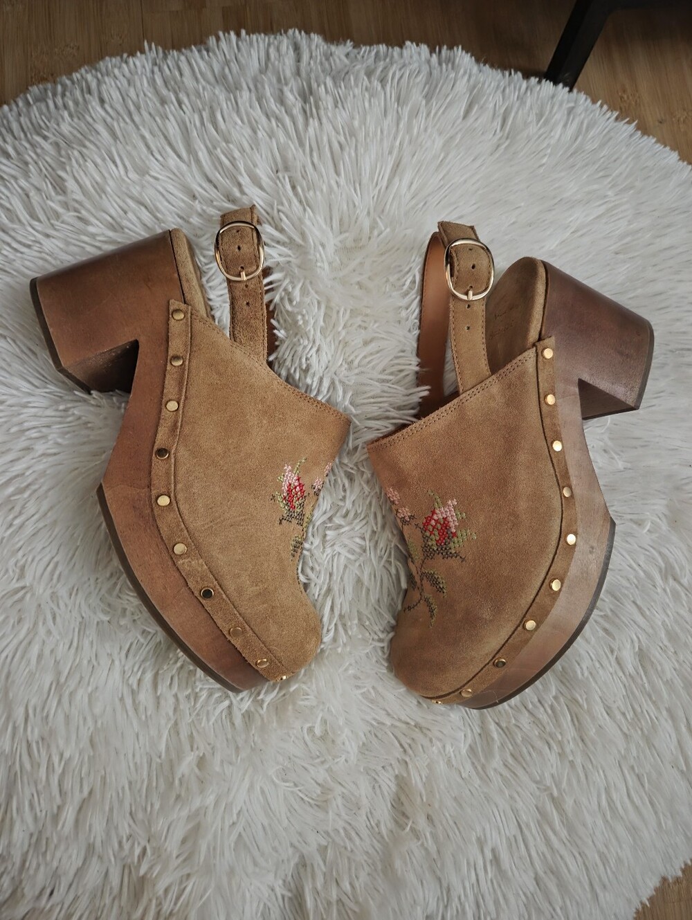 Sezane x Baziszt Doreen Mules in Beige Embroidery size 39 - Picture 10 of 14